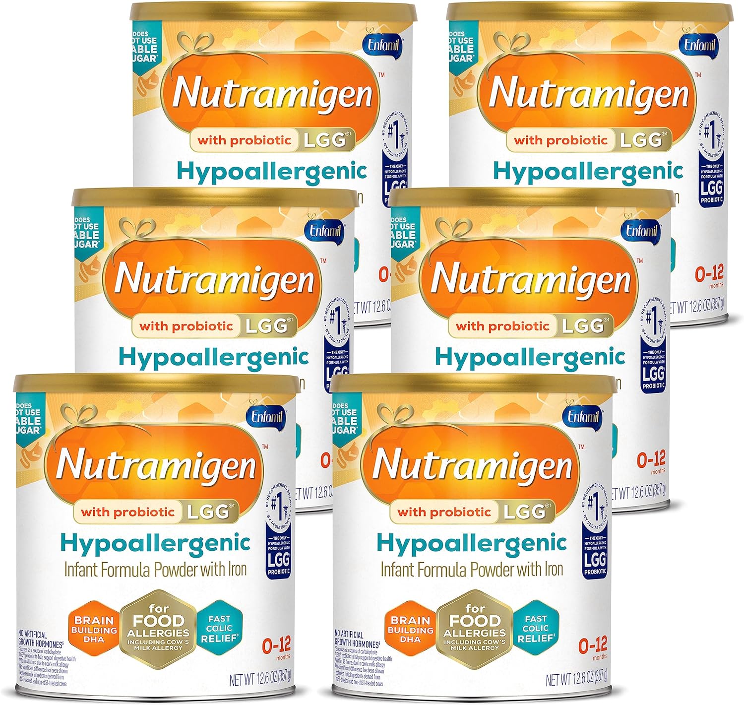 Enfamil Nutramigen Infant Formula, 12.6 Oz (Pack of 6) & Nutramigen Infant Formula, Hypoallergenic and Lactose Free Formula, Fast Relief from Severe Crying and Colic, 32 Fl Oz, Pack of 6 - Image 2